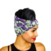 Women's wide printed headband, view 2 - MRSLM