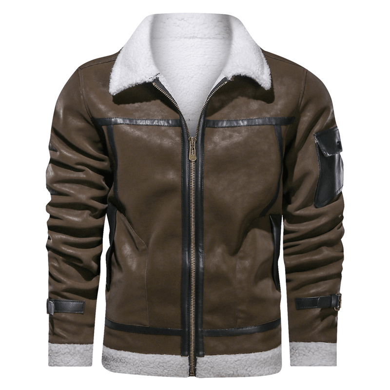 men's PU leather jacket, view 3 - MRSLM