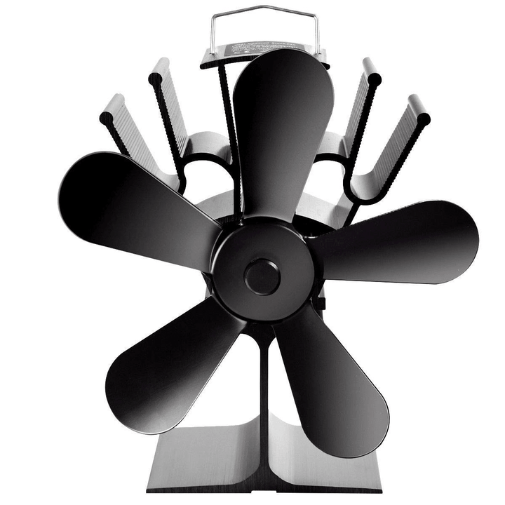 Ipree® 8.8Inch 5 Blades Fireplace Fan Wood Burner Stove Thermal Heat Power Fan - MRSLM