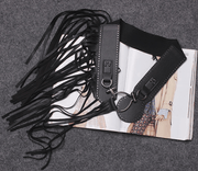 Wide black tassel fringe belt, view 5 - MRSLM