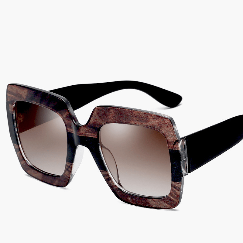 women's big frame box print sunglasses, view 5 - MRSLM