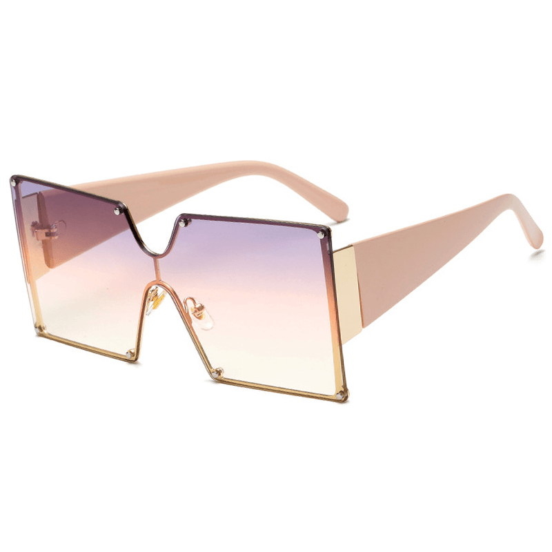 women's big frame rimless sunglasses, view 4 - MRSLM