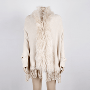 fringed cloak shawl cardigan, view 5 - MRSLM