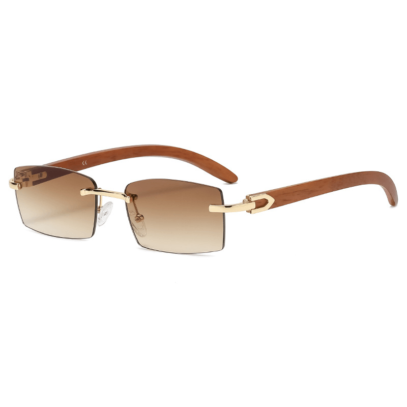 Men's clear rimless square sunglasses, view 5 - MRSLM
