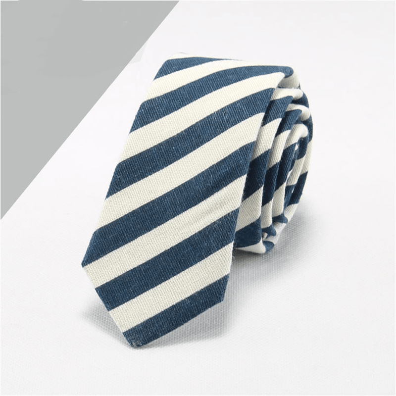 men's cotton linen necktie, view 6 - MRSLM