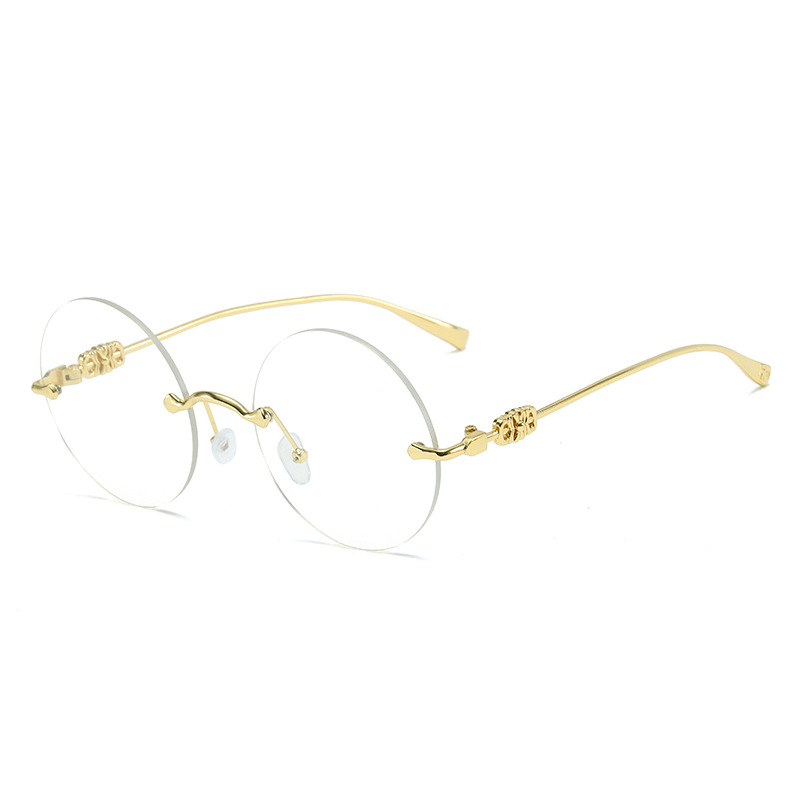 round gold frame gradient sunglasses, view 5 - MRSLM