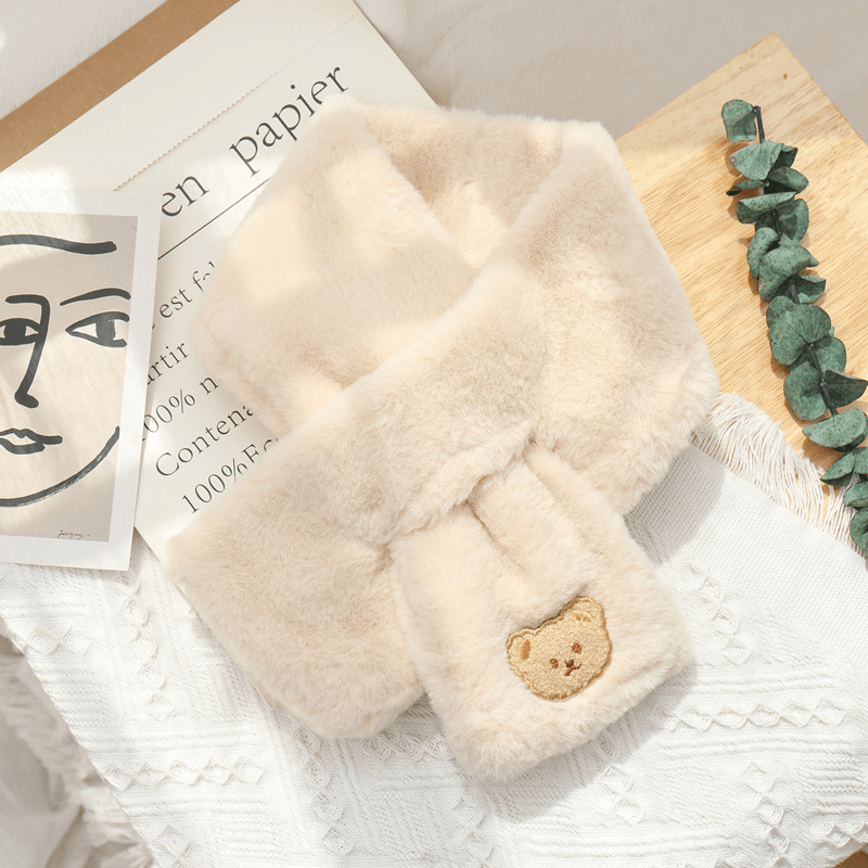 plush bear scarf, view 3 - MRSLM