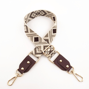 adjustable jacquard bag strap with leather, view 9 - MRSLM