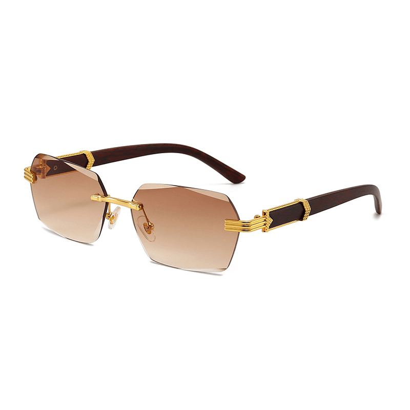men's rimless diamond cut sunglasses, view 7 - MRSLM