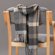 plaid imitation cashmere tassel scarf, view 24 - MRSLM