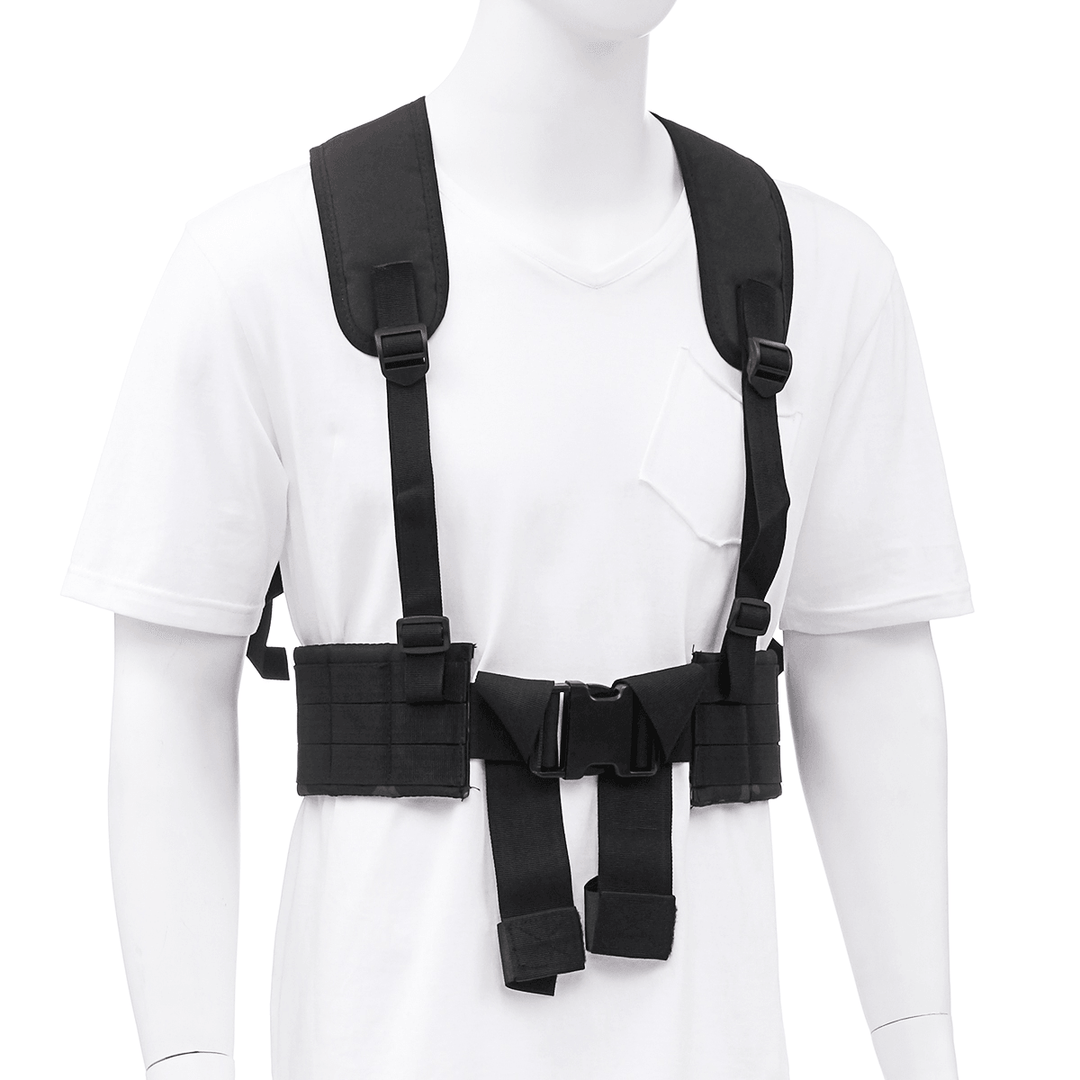 Oxford Cloth Tactical Strap Waist Belt Multifunctional MOLLE Load Girdle with Shoulder Strap - MRSLM