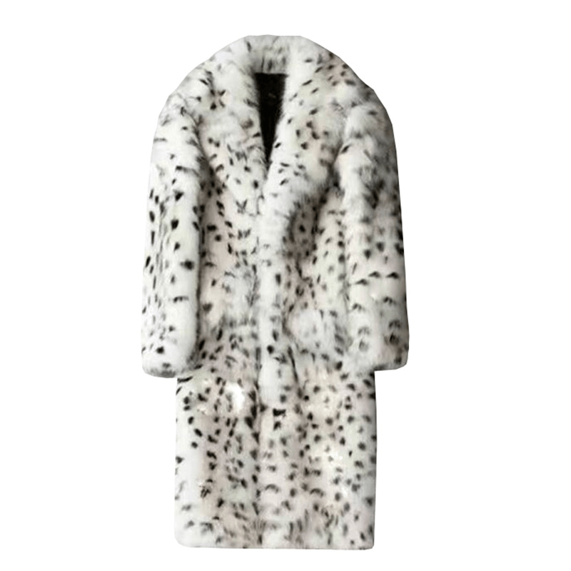 men's long faux fur coat, view 3 - MRSLM