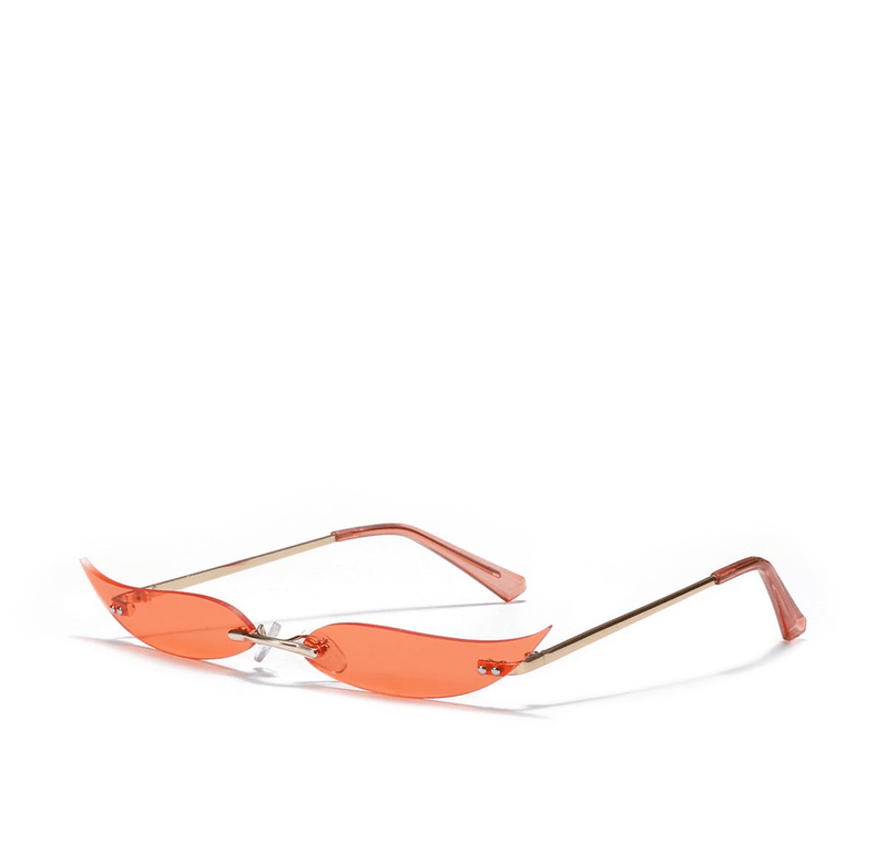 rimless pointed cat-eye sunglasses, view 9 - MRSLM