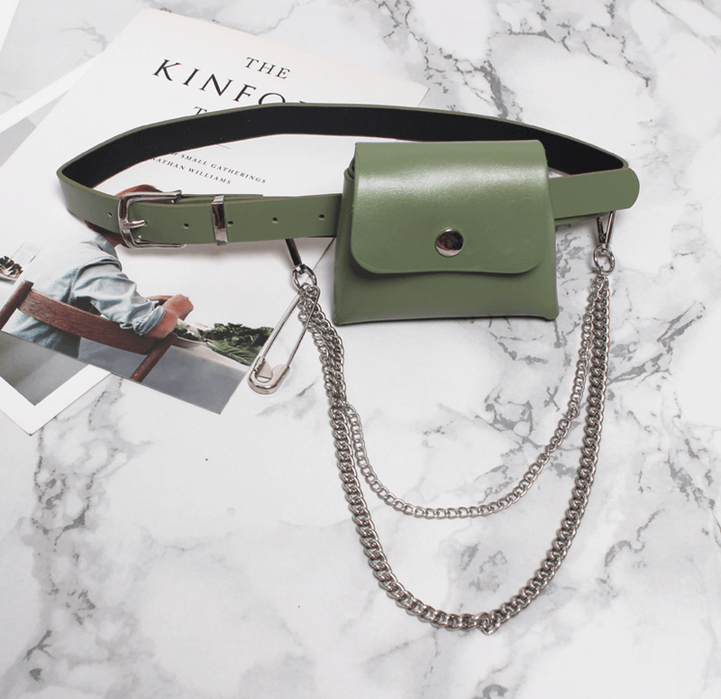 mini waist bag with belt and chain, view 2 - MRSLM