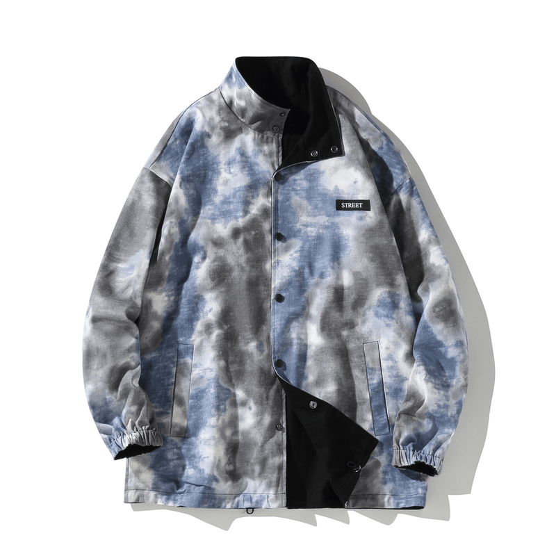 Men's tie-dye cotton baseball jacket, view 4 - MRSLM