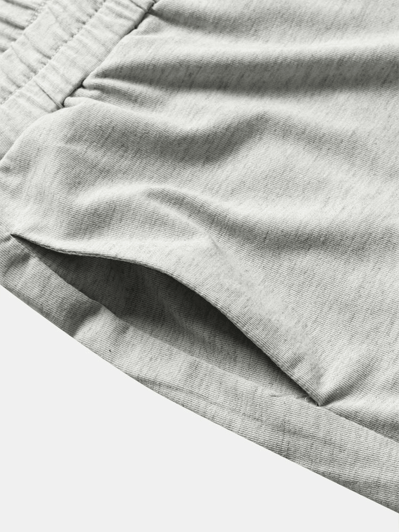 Solid Color Elastic Waist Pocket Casual Wide Leg Pants for Women - MRSLM