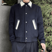 men's wool lapel jacket, view 3 - MRSLM