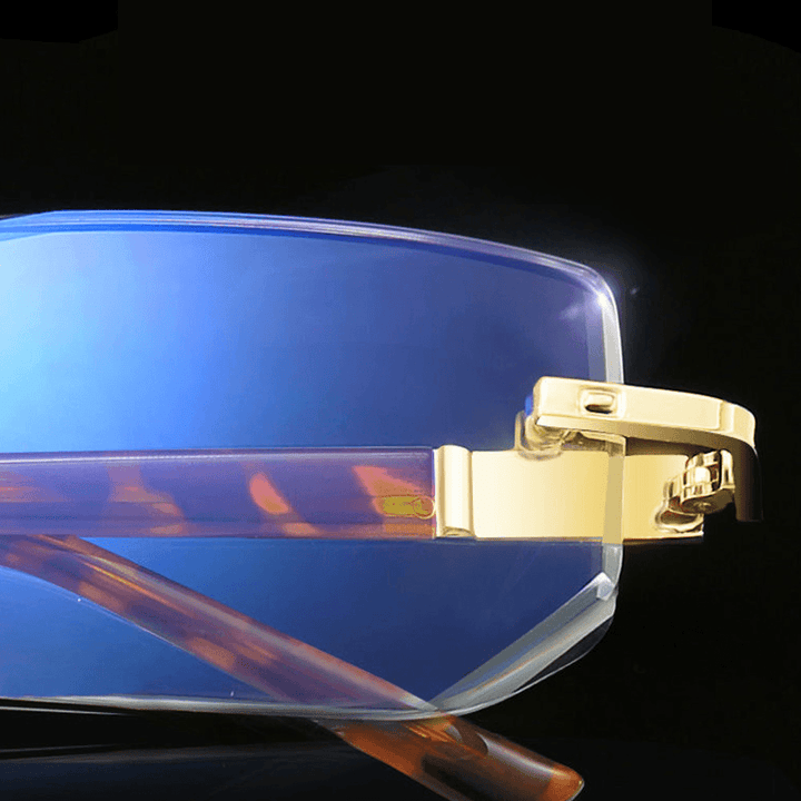 Men Frameless Anti-Blue Anti-Radiation Anti-Fatigue HD Reading Glasses Presbyopia Glasses - MRSLM