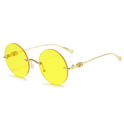 round gold frame gradient sunglasses, view 11 - MRSLM