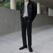 men's slim PU leather motorcycle jacket - MRSLM