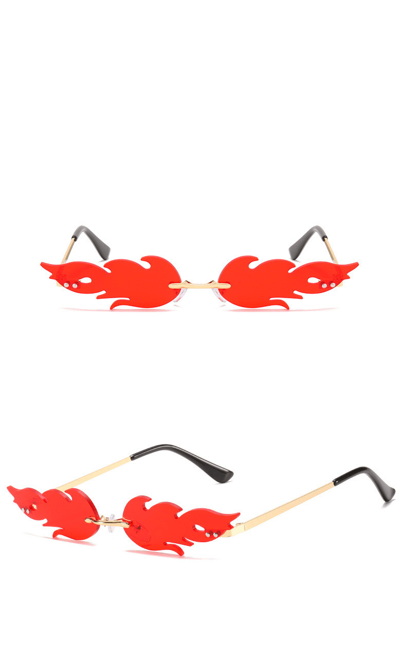 rimless odd-shaped sunglasses, view 3 - MRSLM