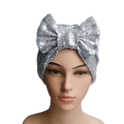 women's sequin bow bandana hat, view 4 - MRSLM