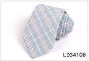 plaid polyester silk necktie, view 2 - MRSLM