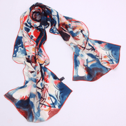 Mulberry silk oil painting scarf, view 2 - MRSLM