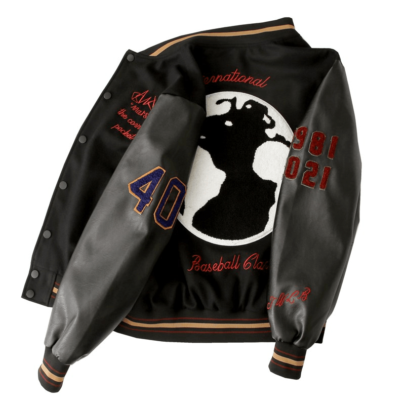 wool baseball jacket, view 4 - MRSLM