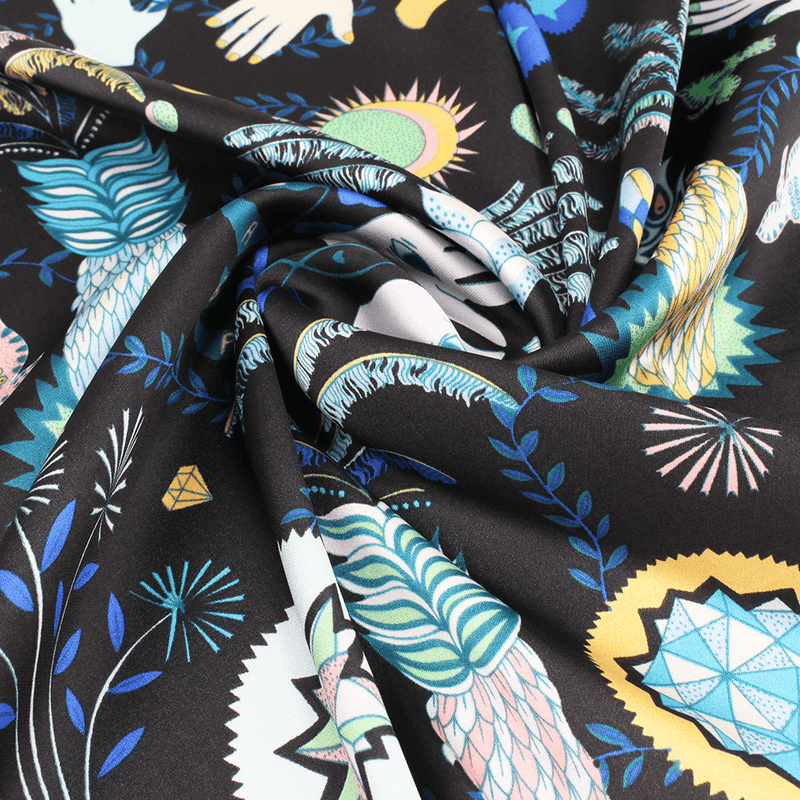 palm jungle small square scarf, view 4 - MRSLM