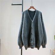 women's knitted poncho sweater coat, view 3 - MRSLM