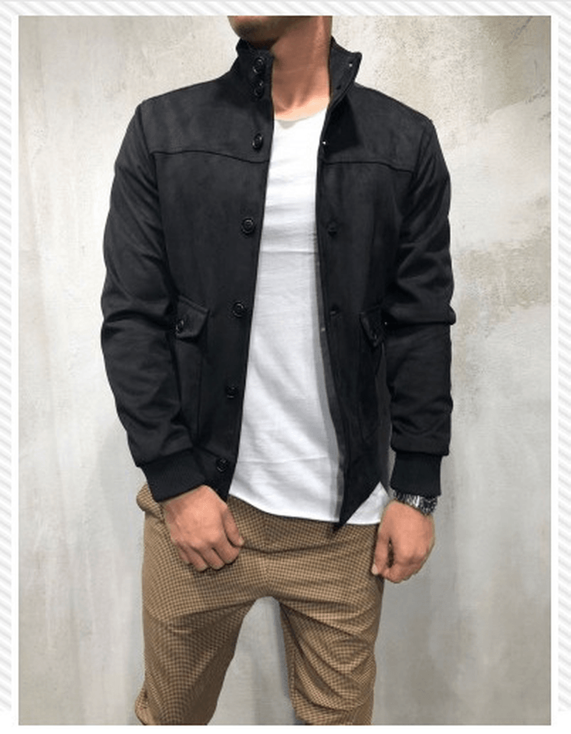men's slim corduroy jacket with patch pockets, view 5 - MRSLM