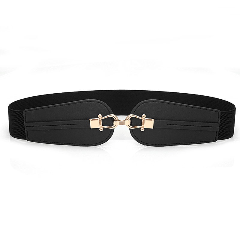 Women's elastic wide faux leather belt, view 4 - MRSLM