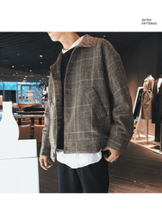 loose short plaid coat, view 2 - MRSLM