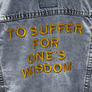 Embroidered ripped denim jacket, view 3 - MRSLM