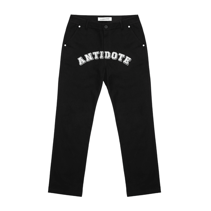 Contrasting Crotch Embroidered Letters Casual Trousers - MRSLM