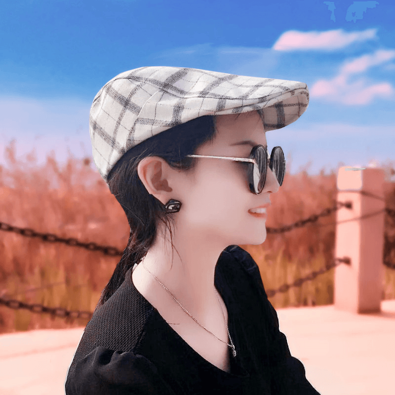plaid peaked cap, view 9 - MRSLM
