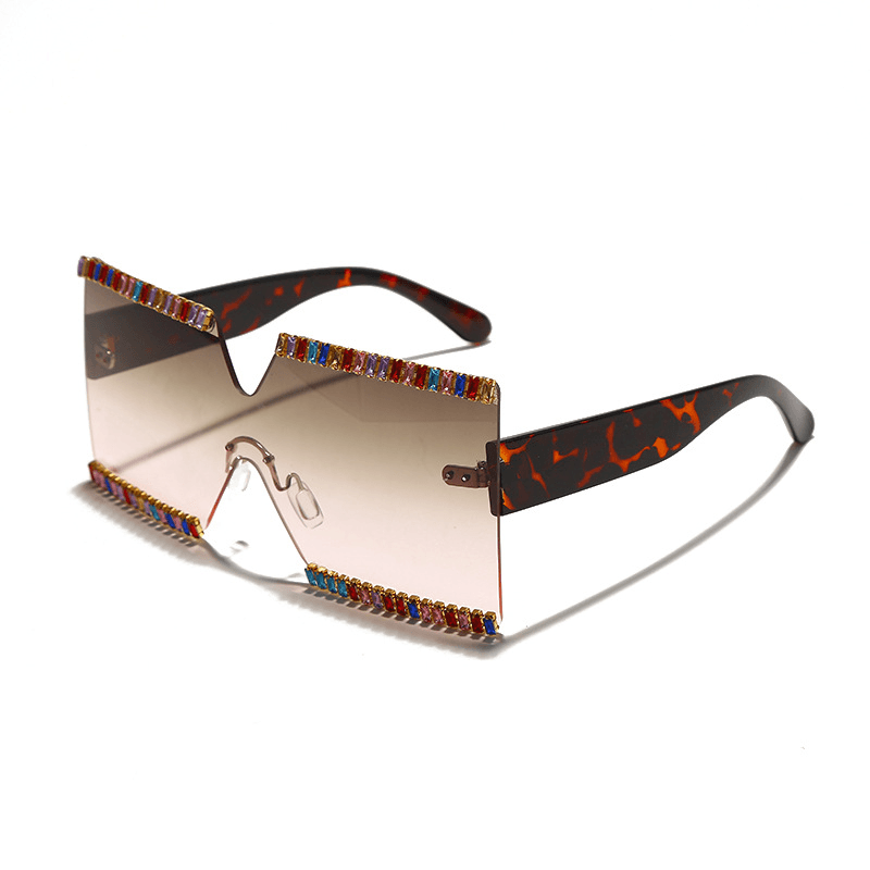 large frame rhinestone sunglasses, view 9 - MRSLM