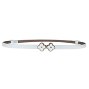 women's cowhide belt with flower buckle, view 3 - MRSLM