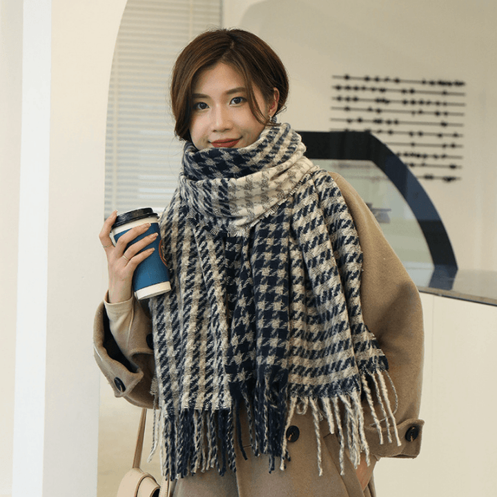 Fashion Color Matching Cashmere Padded Warm Scarf - MRSLM