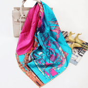 Women's silk twill square scarf, view 3 - MRSLM