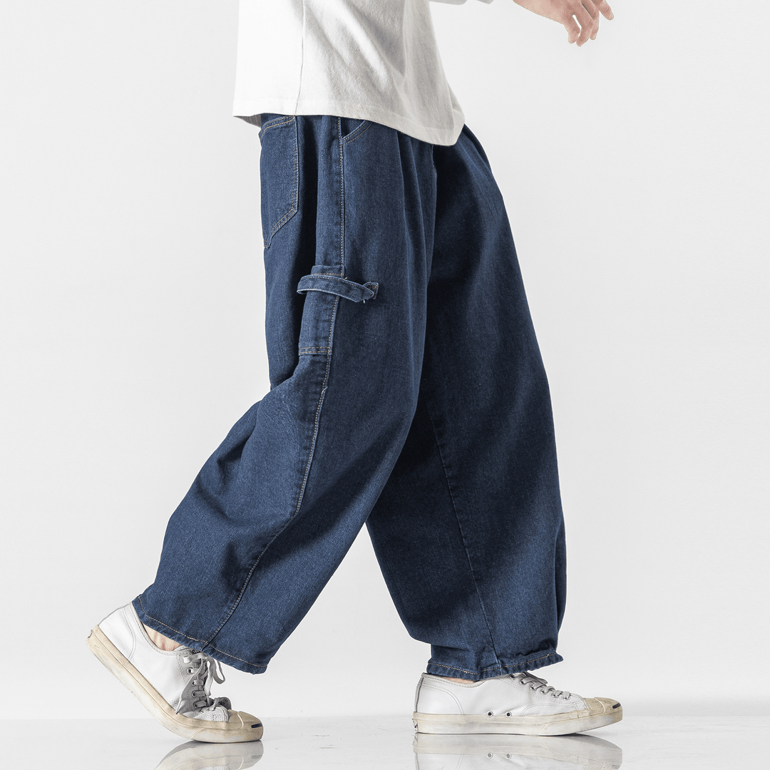 Denim Casual Workwear Wide-Leg Straight-Leg Pants - MRSLM