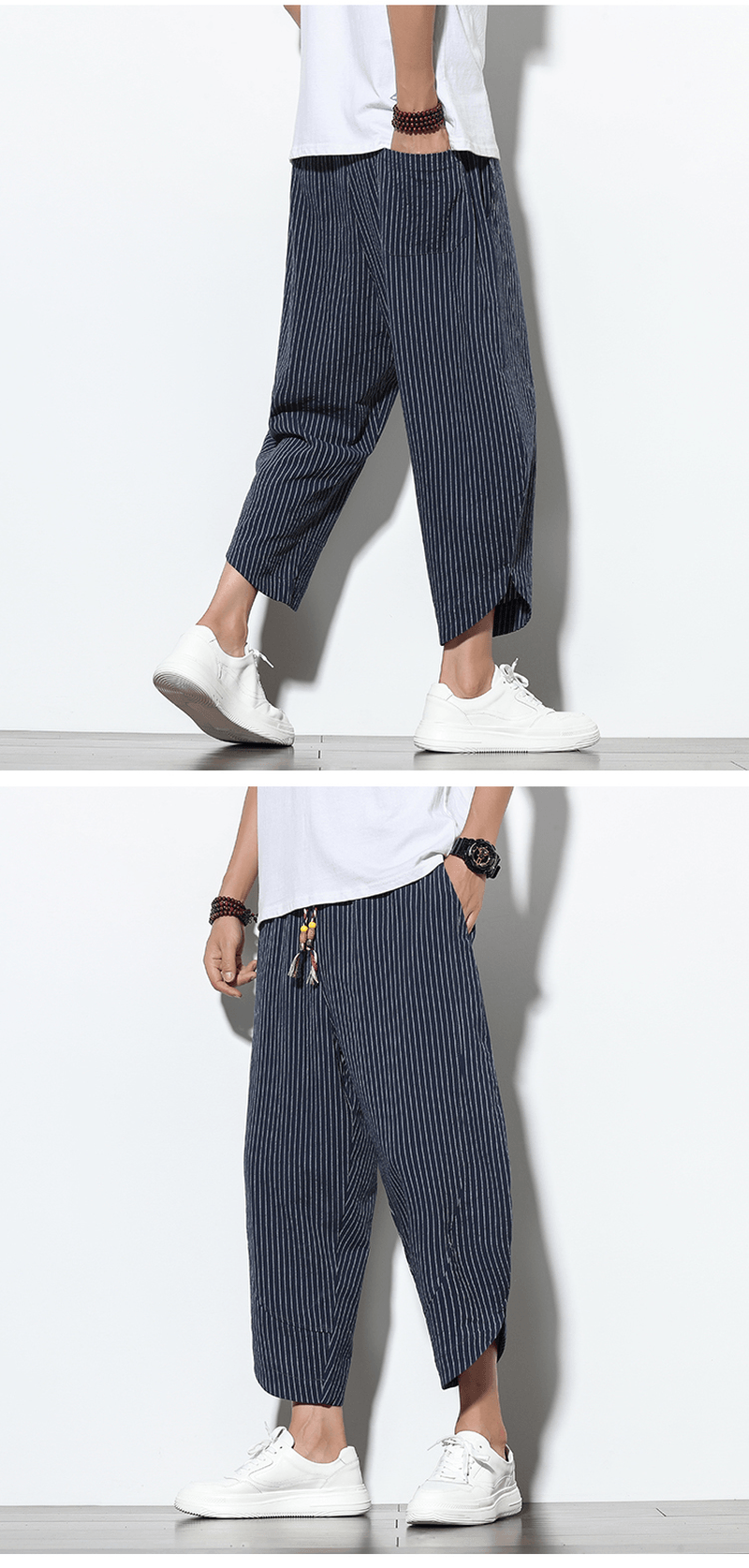 men's striped harem pants, view 5 - MRSLM