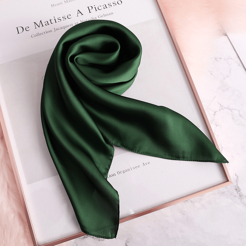 Women'S Decorative Spring and Autumn All-Match Solid Color Thin Silk Scarf - MRSLM