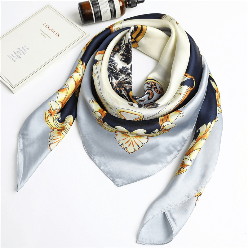 women's artificial silk square scarf, view 7 - MRSLM