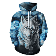 Animal Wolf 3D Digital Printing Men'S and Women'S Loose Sports Hoodie Sweater - MRSLM