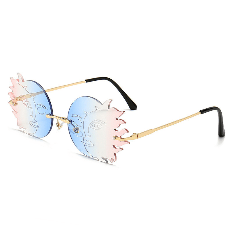 Funny polygonal moon sunglasses for women, view 6 - MRSLM