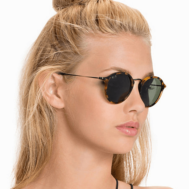 Metal round Face Sunglasses Retro Driver Sunglasses Men and Women Sunglasses
