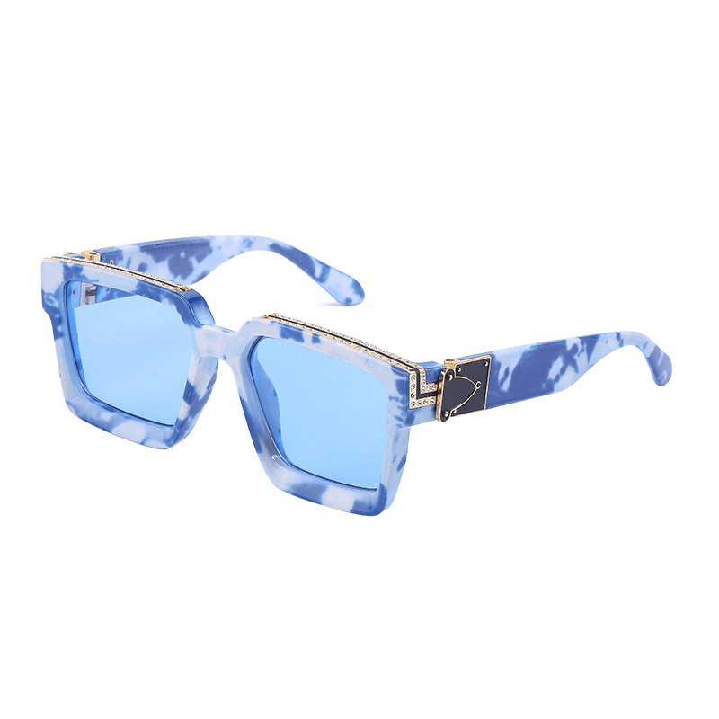 diamond-studded big square sunglasses, view 17 - MRSLM