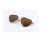 Metal heart sunglasses with rose gold frame, view 8 - MRSLM